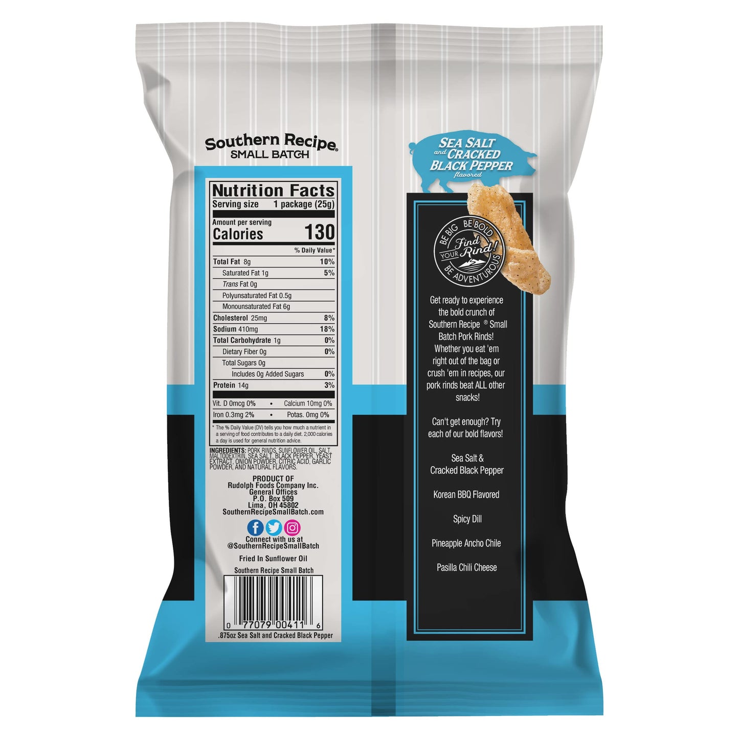 Pork Rinds Variety Pack | Salt & Pepper, Korean Bbq, & Spicy Dill | Southern Recipe Small Batch Chicharrones | Keto Friendly & L