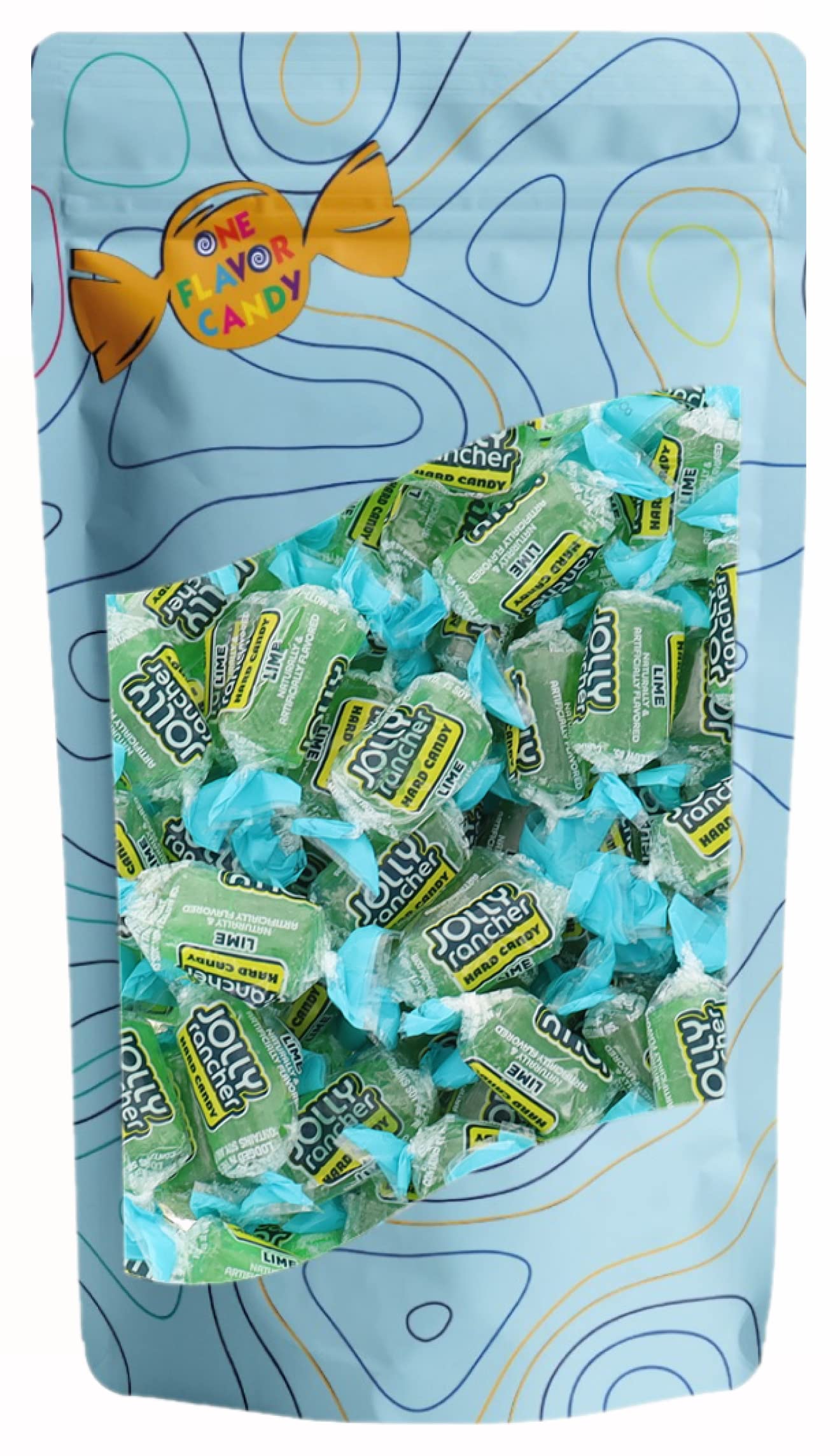 Jolly Rancher Worlds Best Flavored Fruit Hard Candy Bulk Candies In Sealed Bag 16Oz Tasty Yummy Perfectly Delicious Time (Lime)