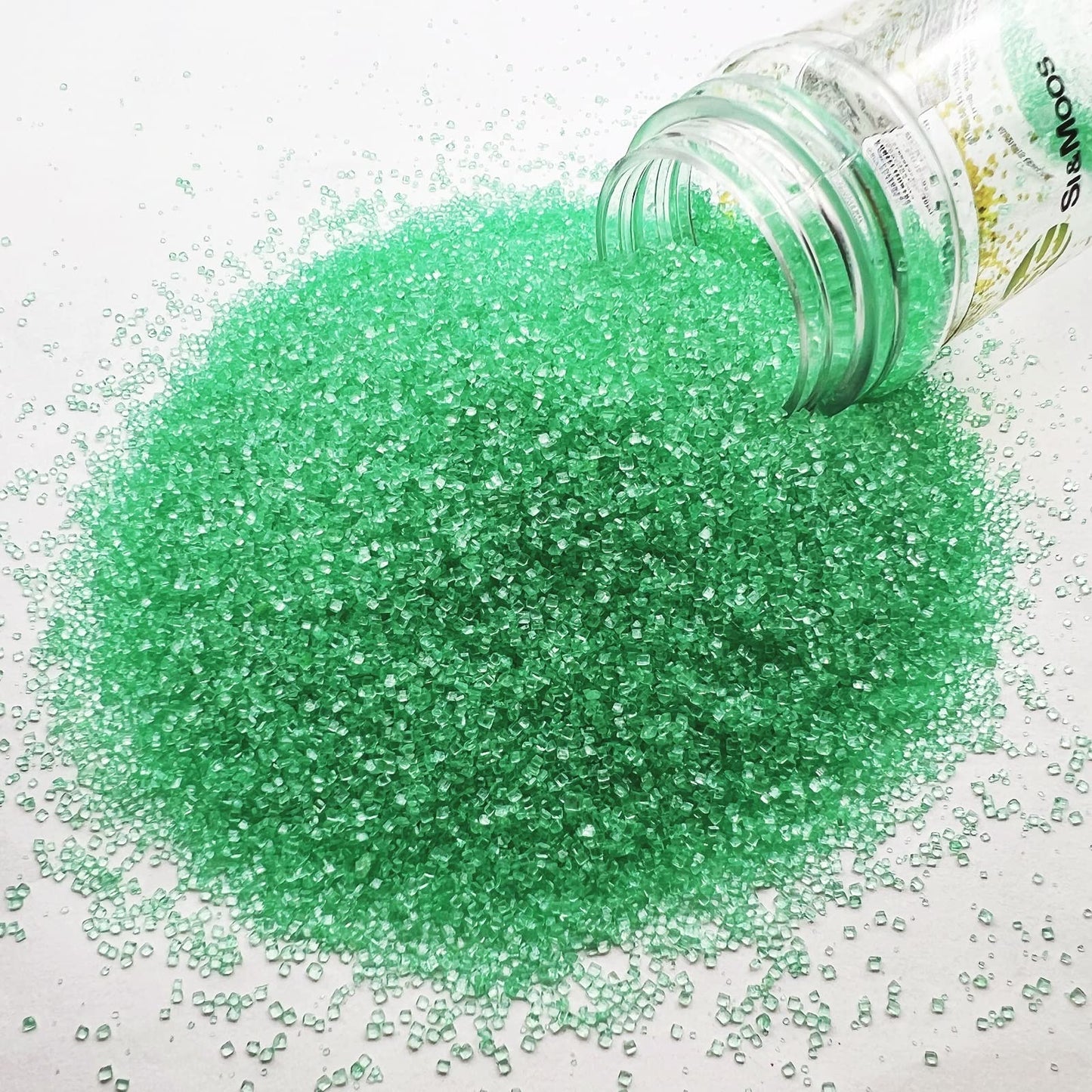 Se Si&Moos Green Sanding Sugar Green Edible Sparkling Sprinkles Sanding Sugar Crystals For Cookie Decorating Edible Glitter Rimm