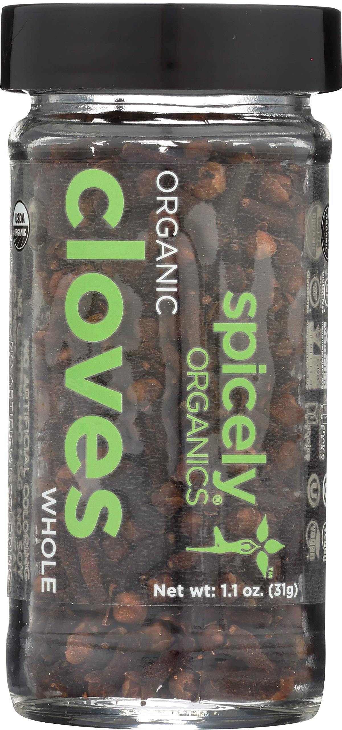 Spicely Organic Cloves Whole 1.10 Ounce Jar Certified Gluten Free