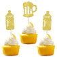 ZHUOWEISM Baby Bottle Cupcake Toppers, 30 PCS Gold Glitter, Small, Design4 for Baby Showers and Birthday Parties