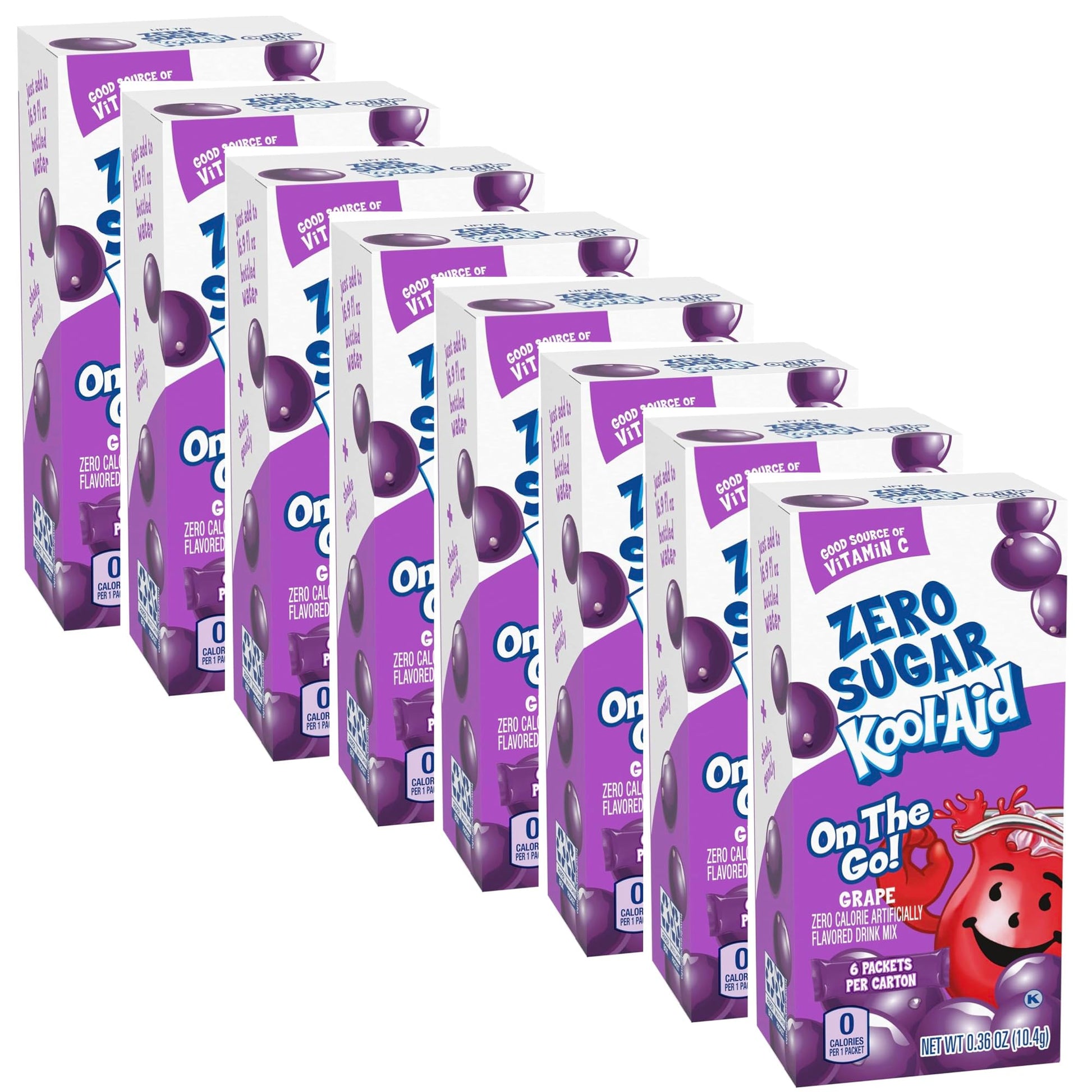 Kool-Aid Zero Sugar - 6 Pack - 8 Boxes - 48 Packets (Grape - Zero Sugar - 8 Box Pack)
