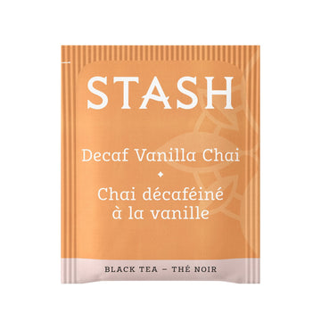 Stash Tea Decaf Vanilla Chai Black Tea, Box Of 100 Tea Bags