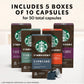 Starbucks by Nespresso Espresso Pods, Intense Variety Pack, 50-count, Original Line