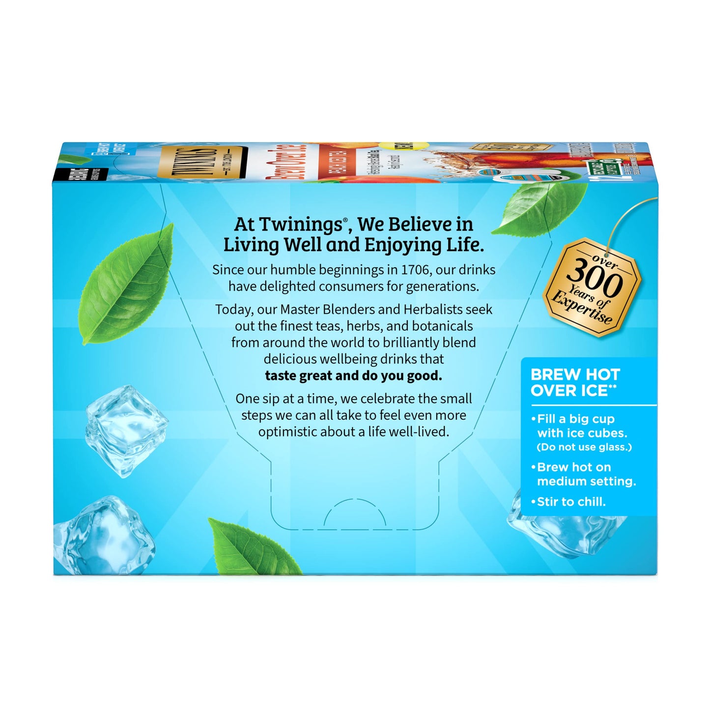 Twinings Brew Over Ice Unsweetened Peach Black Iced Tea K-Cup Pods For Keurig, 12 Count (Pack Of 6), Caffeinated