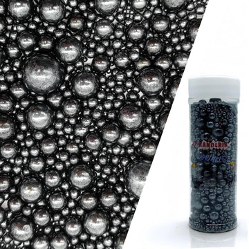 Edible Black Sugar Pearls Sprinkles Candy Mix Size Pearls Cake Decorations Cupcake Toppers Cookie Decorating Perfect for Wedding