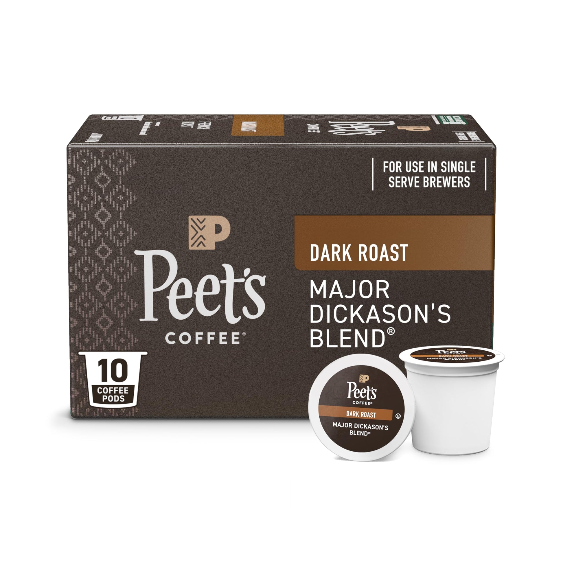 Peets Coffee Dark Roast K-Cup Pods Major Dickasons Blend 10 Count (Pack of 1)