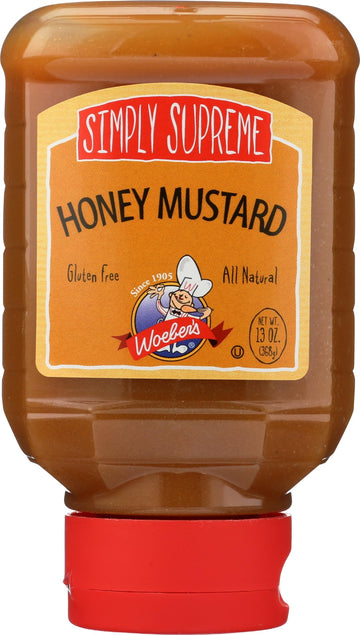 Woeber's Simply Supreme Honey Mustard, All Natural, Kosher, Gluten Free, 13 Ounce (Pack of 6)