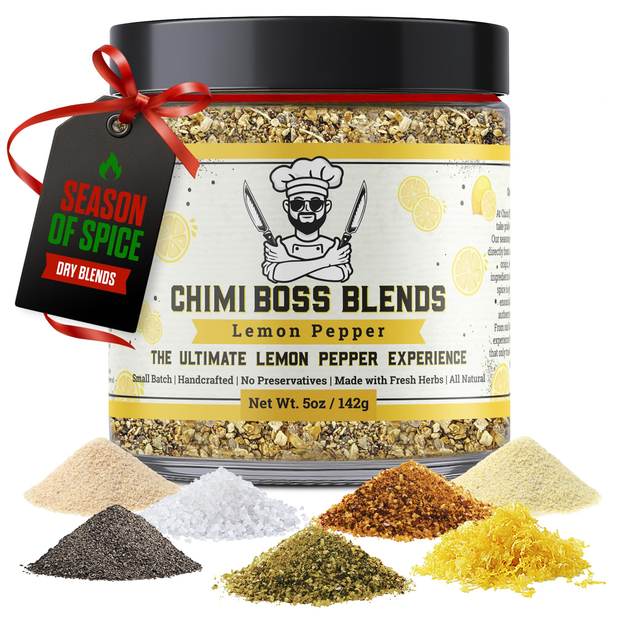 Lemon Pepper Seasoning By Chimi Boss Blends 5Oz - Bold Zesty Citrus ...
