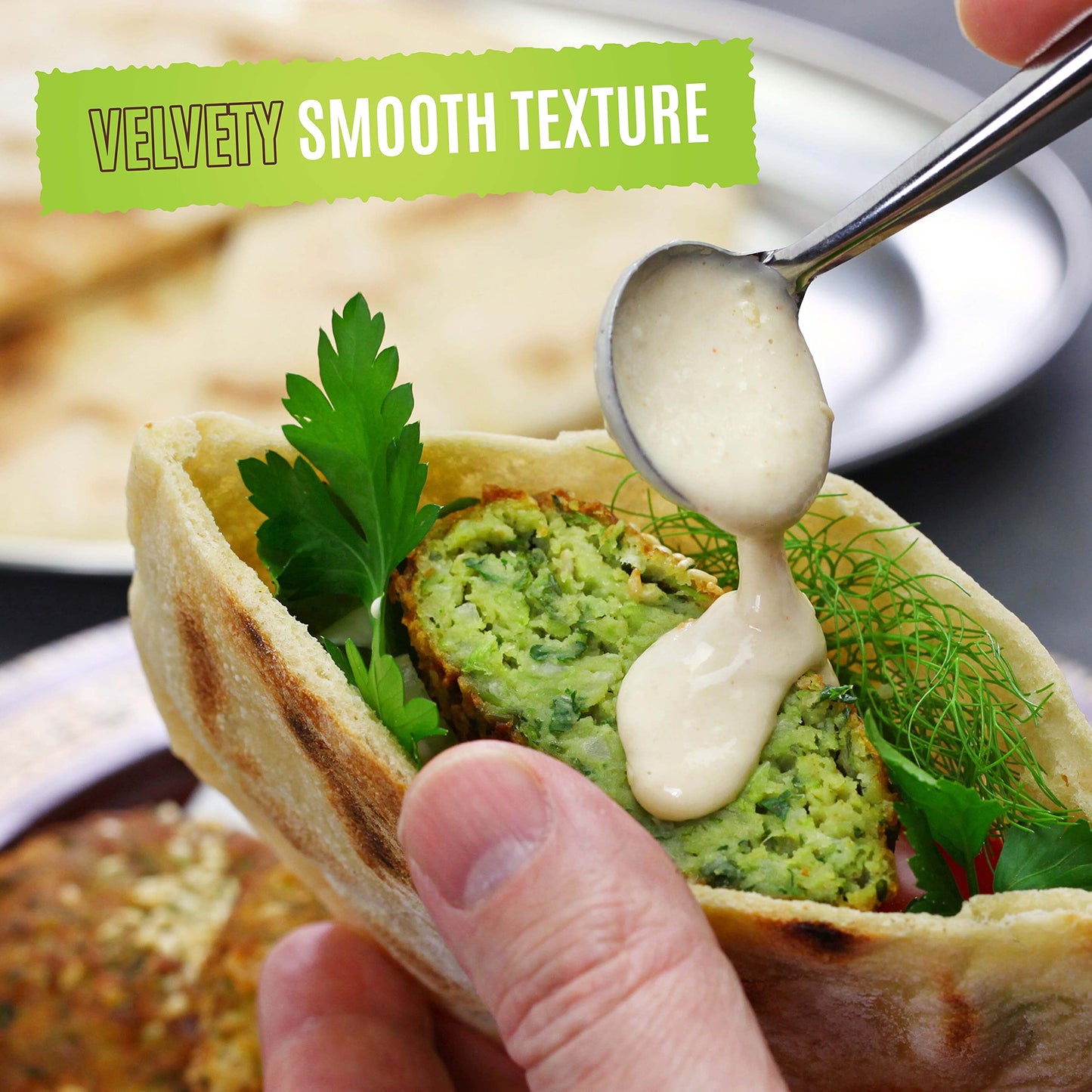 Roots Squeezable Classic Creamy Sesame Tahini | 2 Pack 12Oz Plant-Based Ready Tahini Paste For Salad Dressing And Hummus | Certi