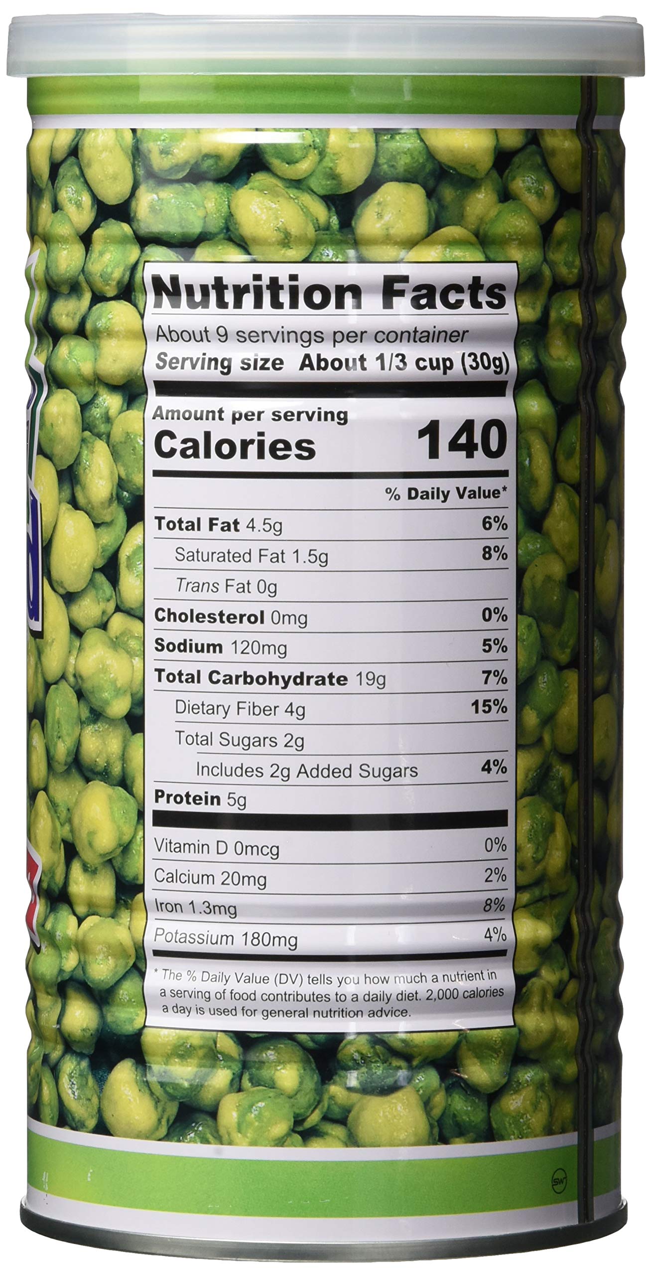 Hapi Hot Wasabi Peas, 9.9 Ounce Tins (Pack of 4)