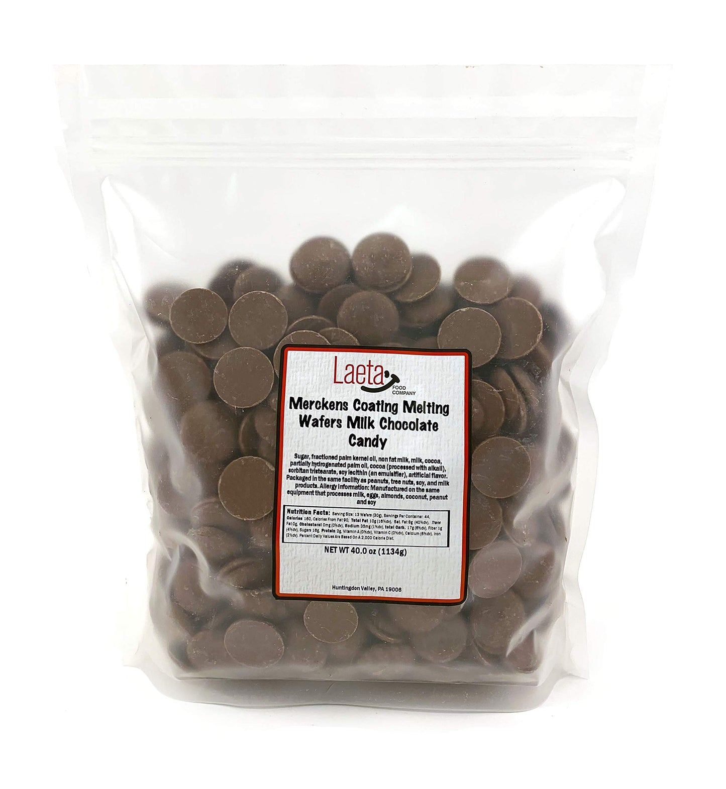 Merckens Milk Chocolate | 2.5 Pound Bag | Melting Wafers | Baking Candy