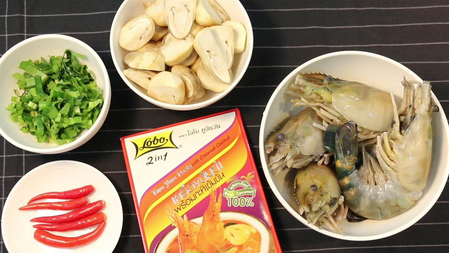 Lobo 2In1 Tom Yum Paste With Creamed Coconut (Pack Of 4)