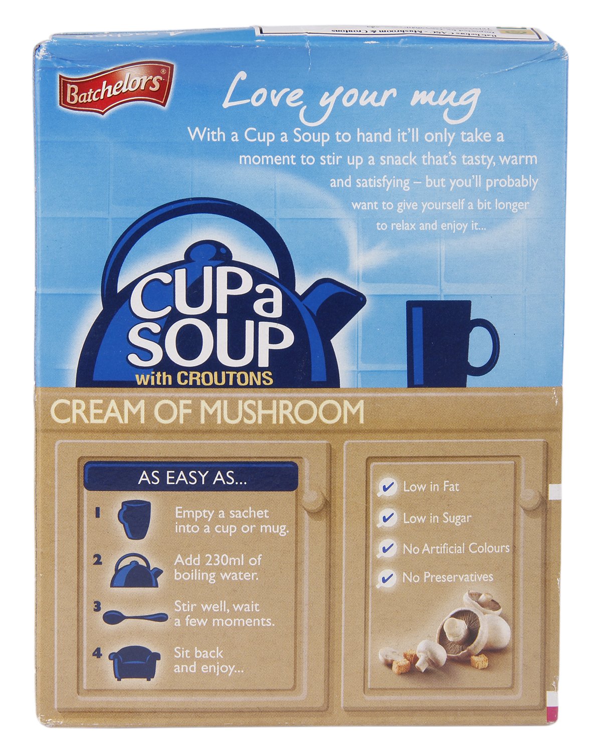 Batchelors Cup A Soup with Croutons Cream of Mushroom 4S 99G