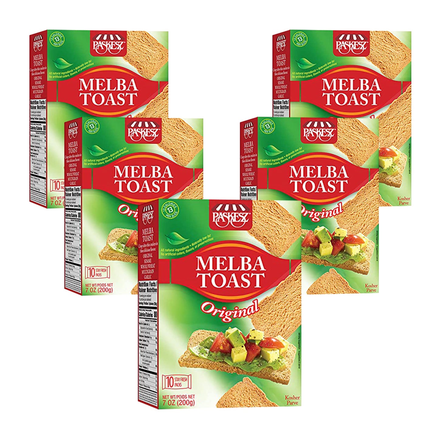 Only Kosher Candy Melba Toast Flatbread Crackers, Kosher Parve, No Artificial Flavor, 7 Ounce (Pack of 5)