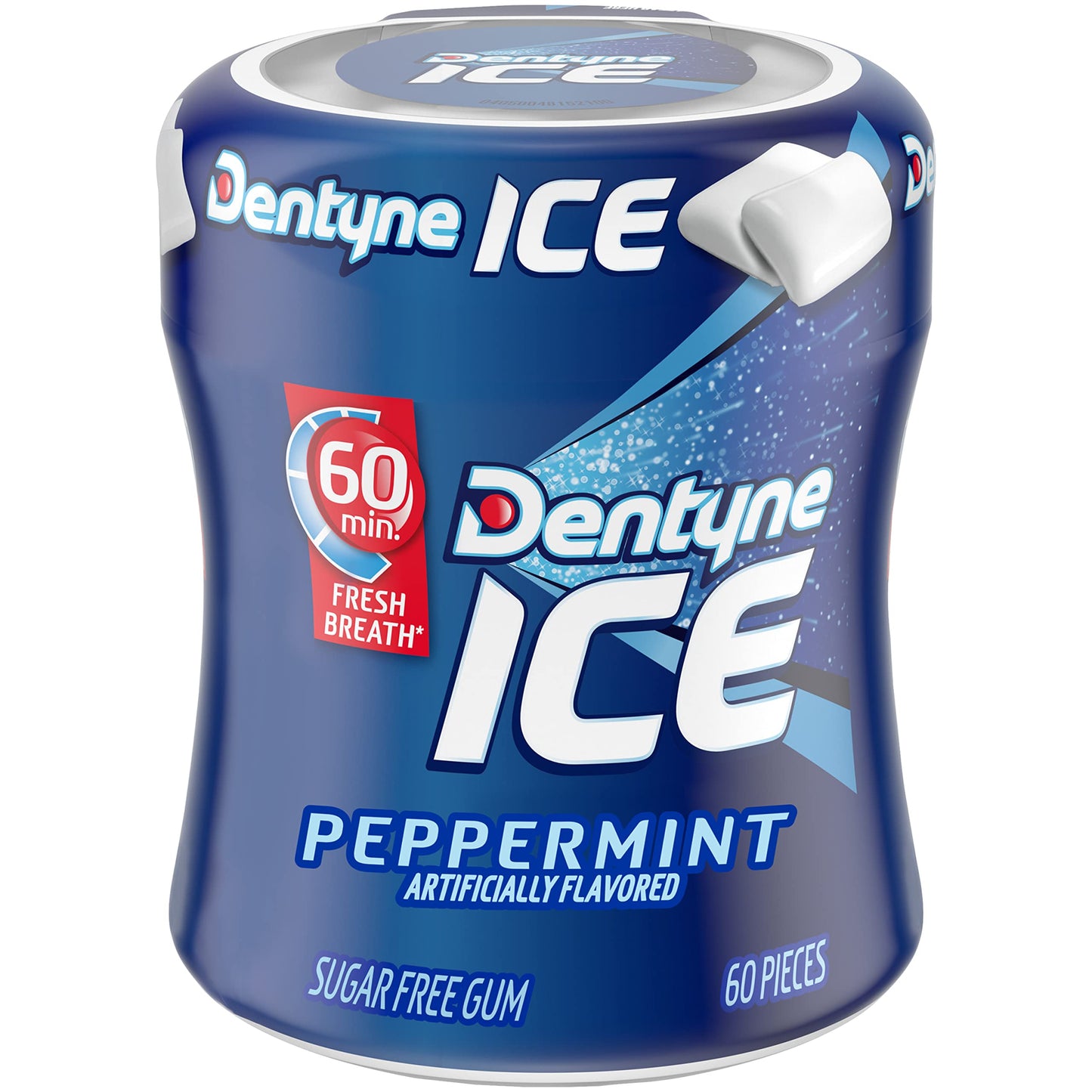 Dentyne Ice Peppermint Sugar Free Gum - 6 Bottles, 60 Pieces Each (360 Total) - Fresh Breath Chewing Gum