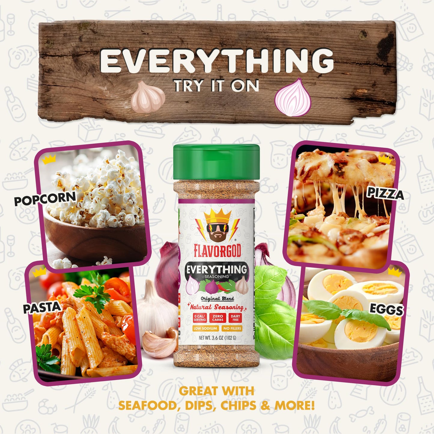 Flavor God Everything Seasoning Mix - Premium Spice Blend for Beef, Chicken, Dips & More - 2 Pack - Kosher, Low Sodium, Gluten-Free, Vegan, Keto Friendly