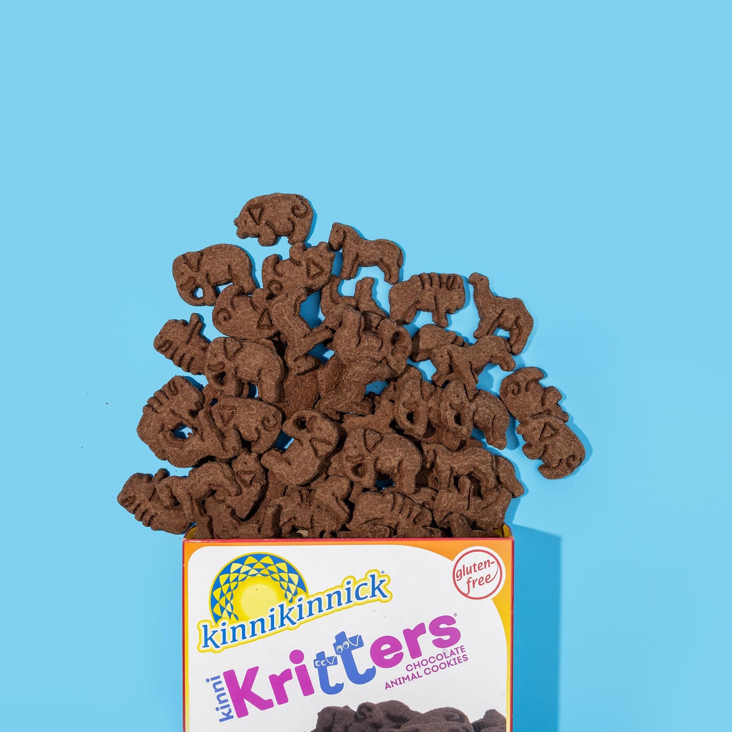 Kinnikinnick - KinniKritters Chocolate Animal Cookies - Gluten Free, Allergy Friendly Vegan Animal Crackers - 8 oz. Box - 6 pack