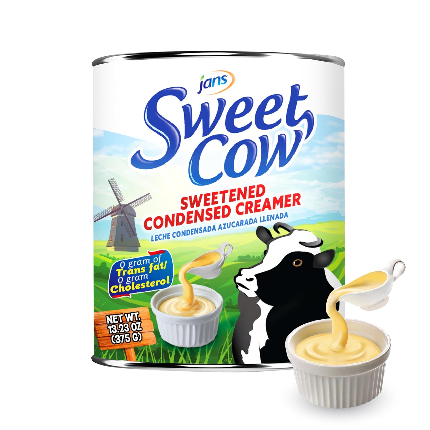 Jans Sweet Cow Sweetened Condensed Creamer, 13.23 Oz, Pack of 12