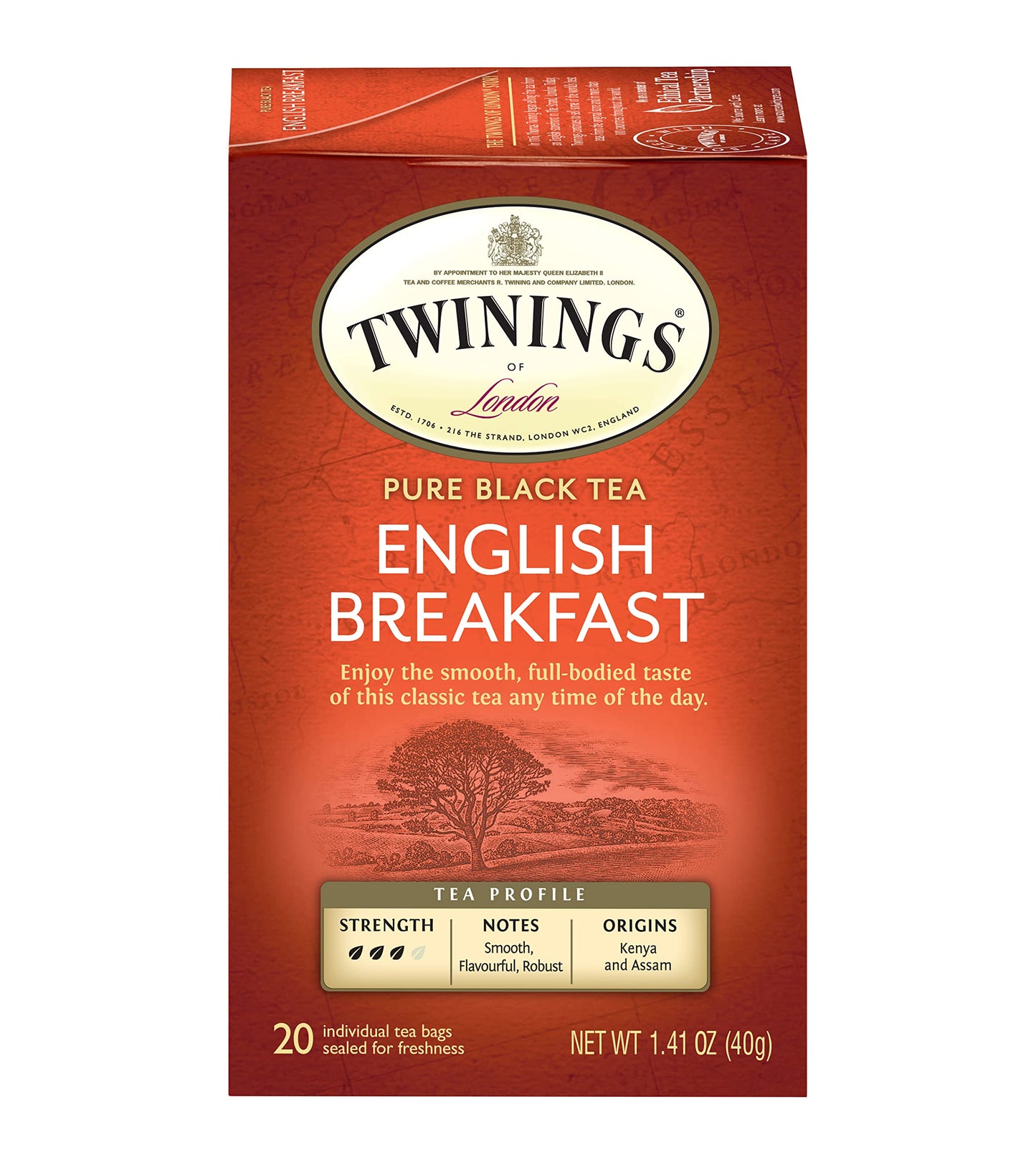 Twinings Of London English Breakfast Black Tea, 20 Ct