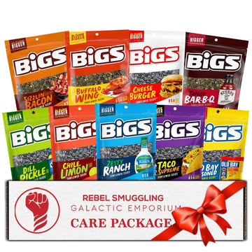 Bigs Sunflower Seeds Variety Pack Care Package Gift Basket, 9 X 5.35Oz Packs Of Flavored Sunflower Seeds By Rebel Smuggling Galactic Emporium