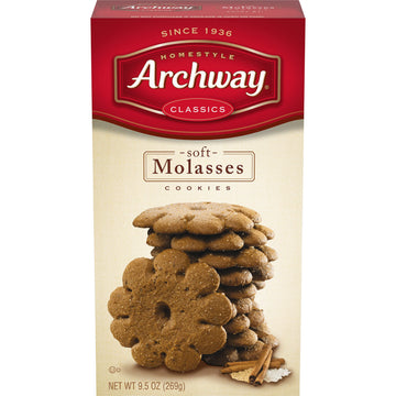 Archway Soft Molasses Cookies, 9.5 Oz (Pack of 9), Molasses Flavor, Perfect for Snacking