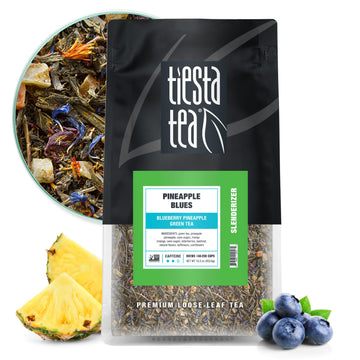 Tiesta Tea - Pineapple Blues, Blueberry Pineapple Green Tea, Premium Tropical Loose Leaf Tea, Medium Caffeinated, 200 Cups -16Oz