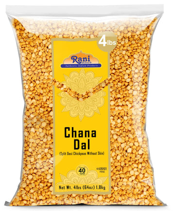Rani Chana Dal (Split Desi Chickpeas Without Skin) 64Oz (4Lbs) 1.81Kg Bulk ~ All Natural | Gluten Friendly | Non-Gmo | Kosher | Vegan | Indian Origin