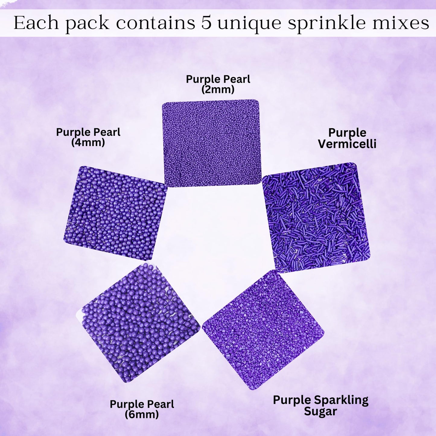 Confect Sprinkles for Cakes & Cupcakes Decoration | Pack of 5 Halloween Fall Bash Purple Sprinkles | Edible Sprinkles | Jimmies