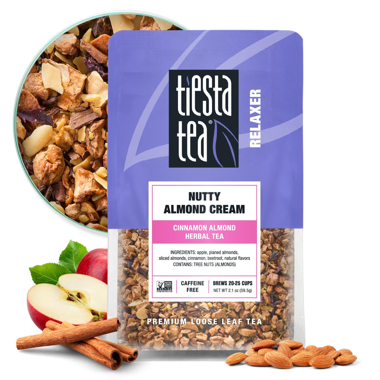 Tiesta Tea - Nutty Almond Cream | Premium Loose Leaf | Cinnamon Almond Herbal Tea Blend | Non-Caffeinated | Make Hot or Iced & B