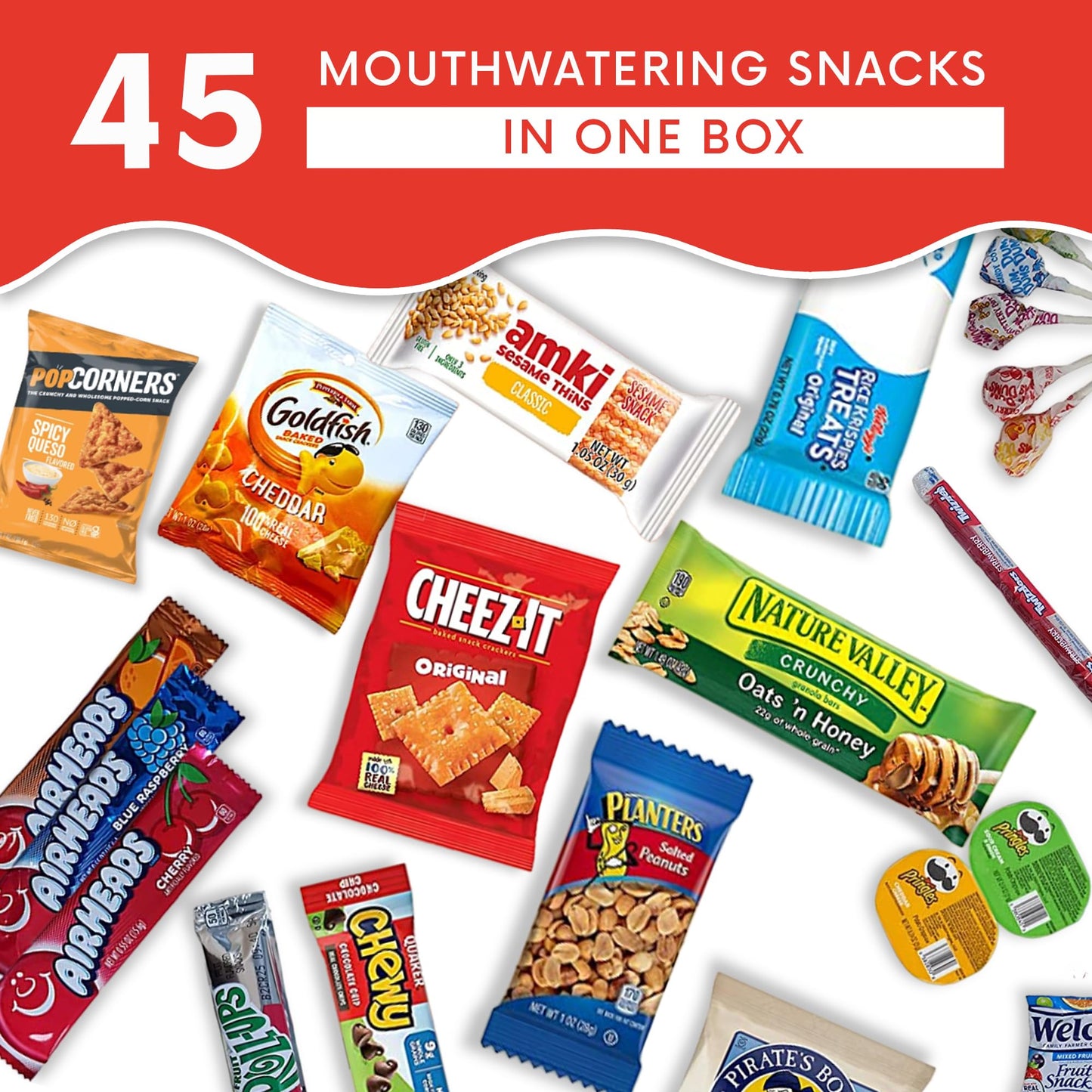 Jumbo Jumble Snack Box (45 Count) Gift Care Package Snacks Variety Pack for mature-themeds Teens Kids Men Women School College Office Birthday (Energy Set)
