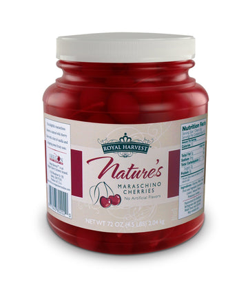 Royal Harvest Nature'S Maraschino Cherries With Stems, 72 Ounce