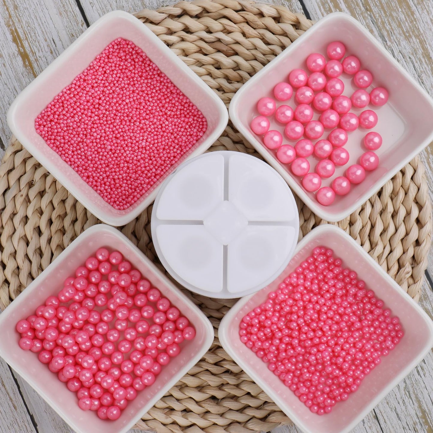 Kercky Valentines Sprinkles for Cake Decorating, 11Oz, Pink Pearl, 6 Sizes, Ideal for Cakes, Cupcakes, Ice Cream, Donuts, Cookies