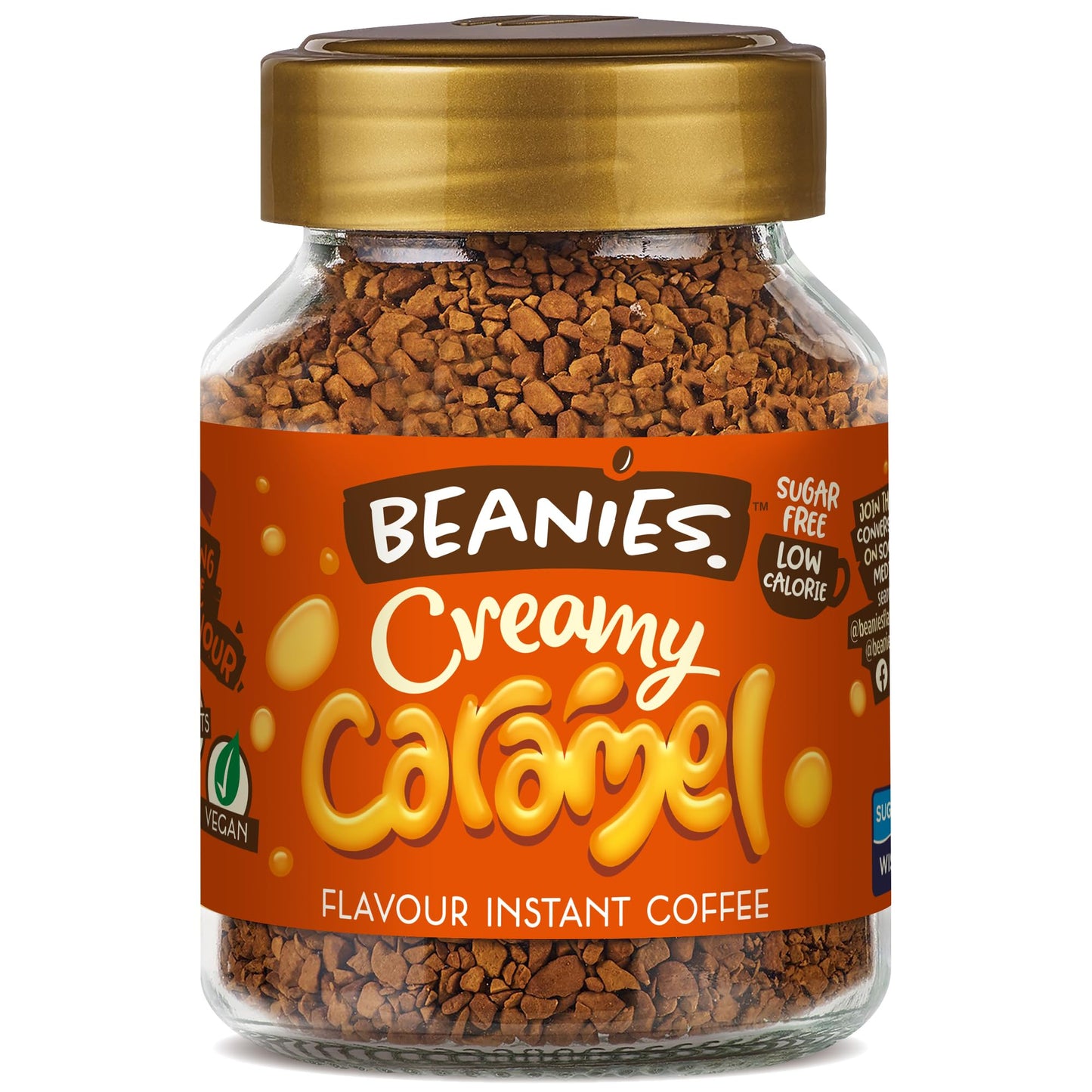 Beanies Flavour Instant Coffee - Creamy Caramel Instant Flavored Coffee - Bold & Adventurous Full-On Flavor - An Indulgent Sugar