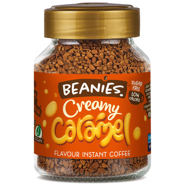 Beanies Flavour Instant Coffee - Creamy Caramel Instant Flavored Coffee - Bold & Adventurous Full-On Flavor - An Indulgent Sugar