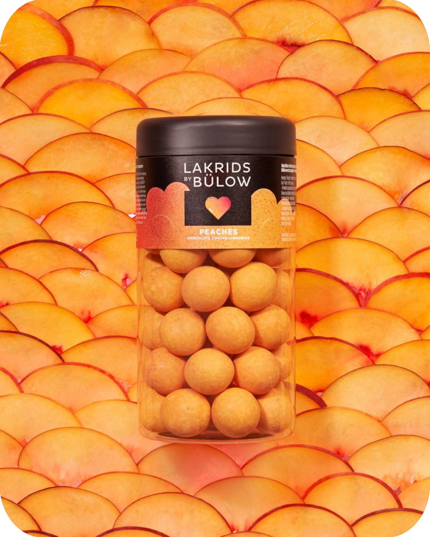 Lakrids By Blow - Peaches - 10.4 Oz - Chocolate Coated Gourmet Licorice - Sweet Licorice Core Coated In White Chocolate & Peach