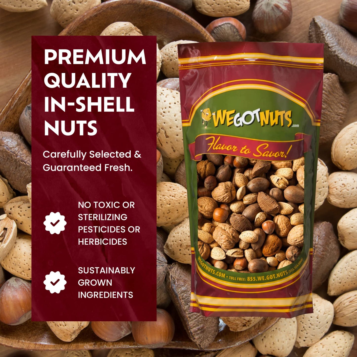 Deluxe Mixed Nuts In-Shell 3 Pounds,(48oz) | Raw and Unsalted Mixed Nuts | Fresh Snack Mix | Healthy and Delicious Nuts Mix | Ko