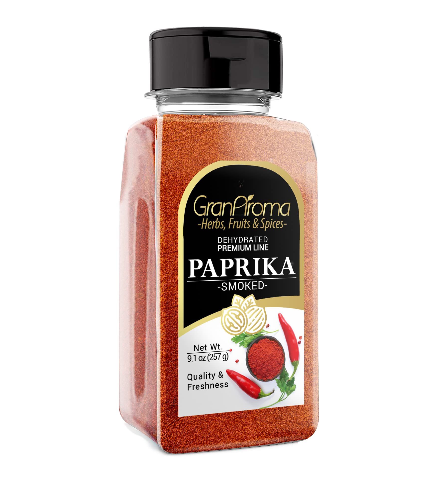 GranAroma Smoked Paprika Fine Ground, Strong & Smoky Taste, 9.1 Ounce