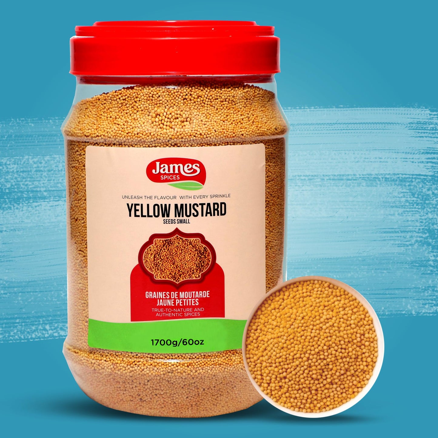 James Spices Inc. Yellow Small Mustard - 1.7Kg (60 Oz)