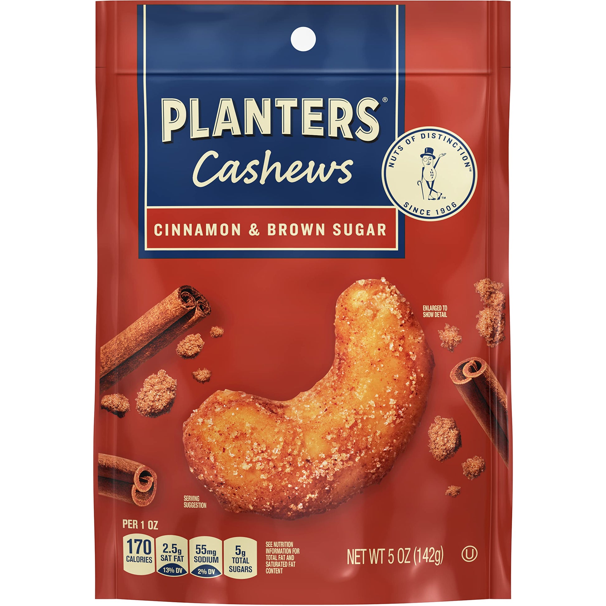 PLANTERS Cashews Trail Mix Snack Pack with Cinnamon & Brown Sugar, 5 oz