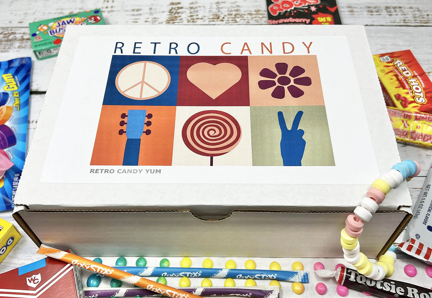 Retro Candy Yum ~ Care Package Assortment Gift Box Nostalgic Candy Mix From Childhood For Man Or Woman Jr