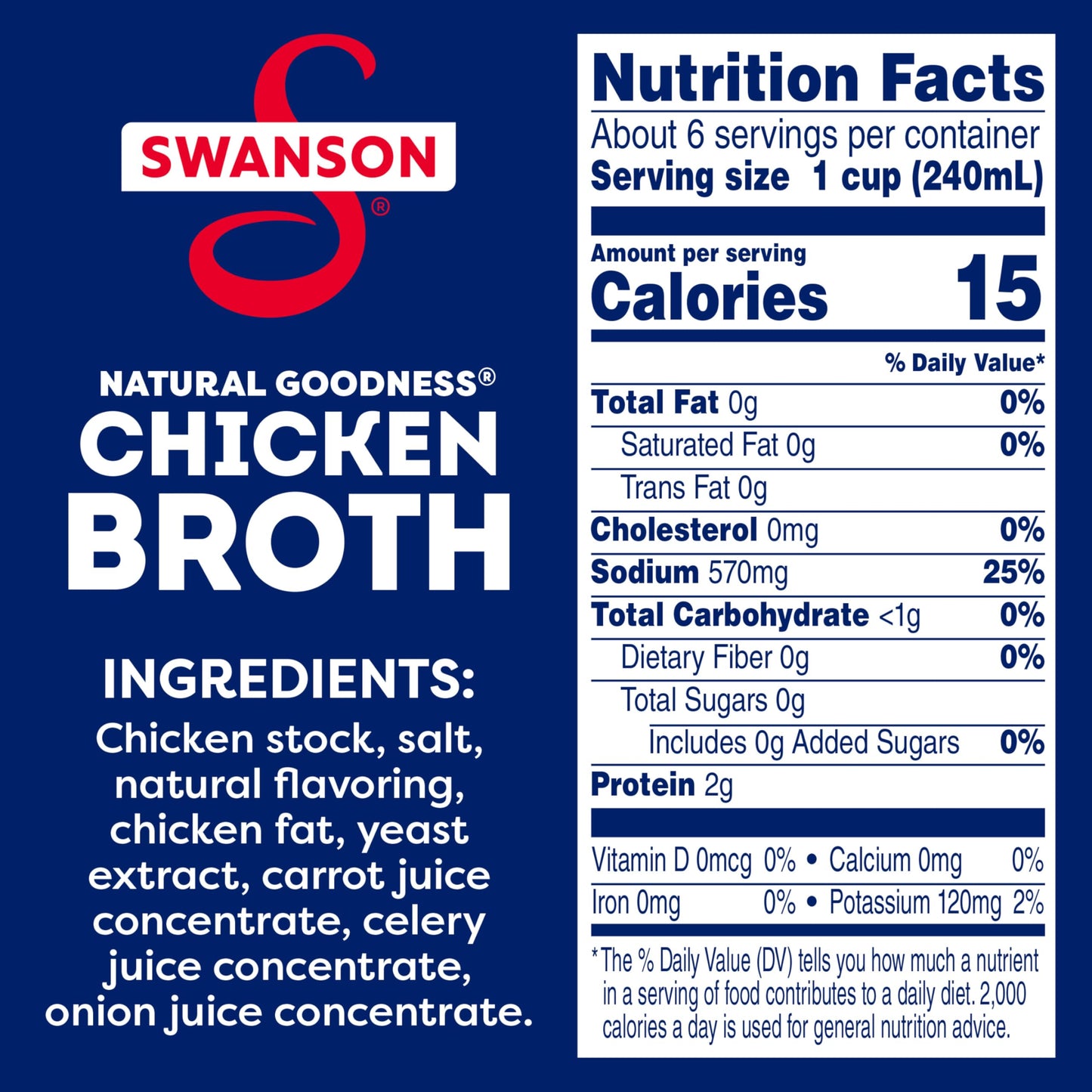 Swanson Natural Goodness Chicken Broth, 48 Oz Carton