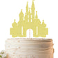 EONNCNT Castle Cake Topper - Gold Glitter, Cardboard, 6.3x8.7 for Birthday Parties and Baby Showers