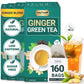 Premium Ginger Green Tea Bags Blend, Natural Green Tea with Ginger Tea Bags, Spicy and Warming Flavor Promotes Healthy Digestion