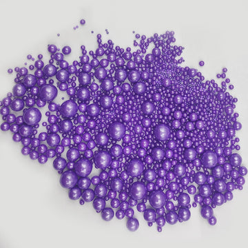 Edible Purple Pearls Sugar Sprinkles 120G/4.23 Oz, Mix Size Candy Pearl For Cake Decorating And Cupcake Toppers, Cookie Decorati