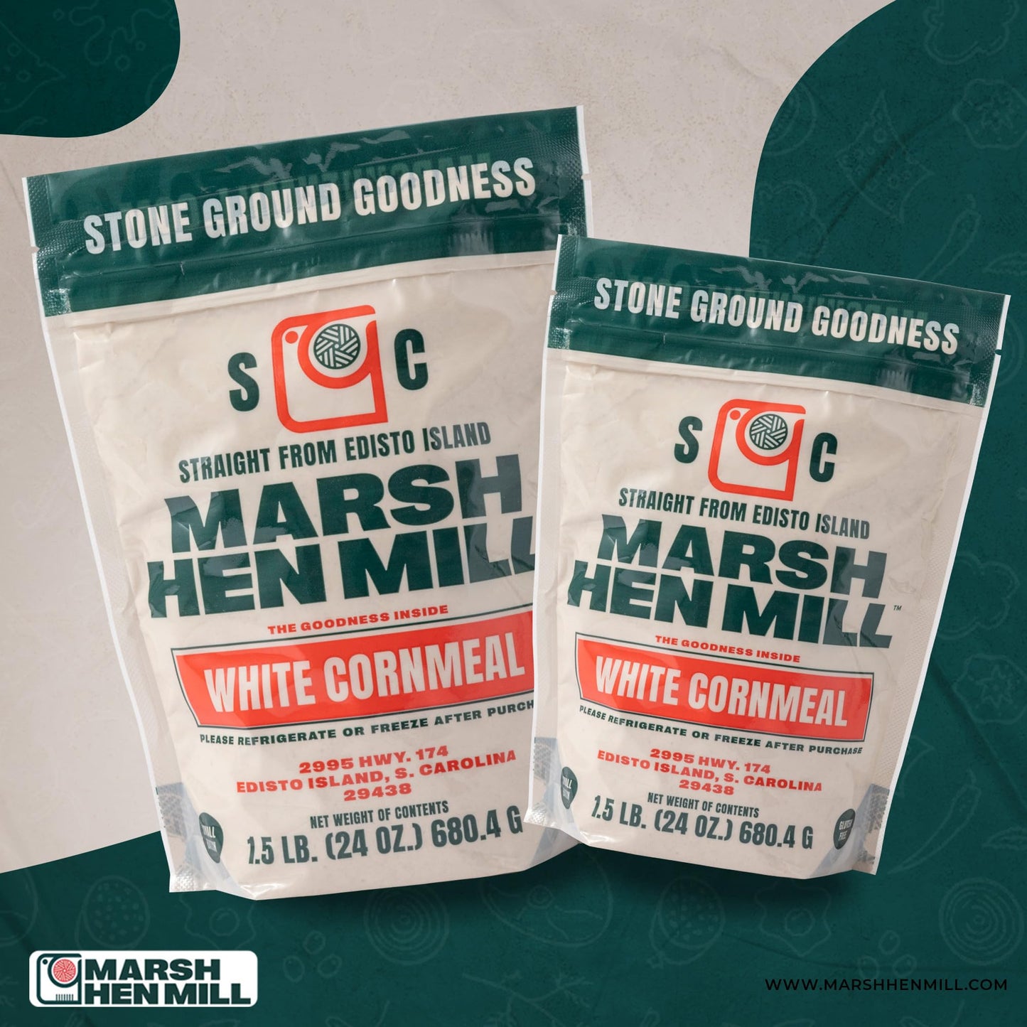 MARSH HEN MILL Stone Ground White Cornmeal Premium Heirloom Corn Flour All Purpose For Baking & Cooking Versatile & Consistent R