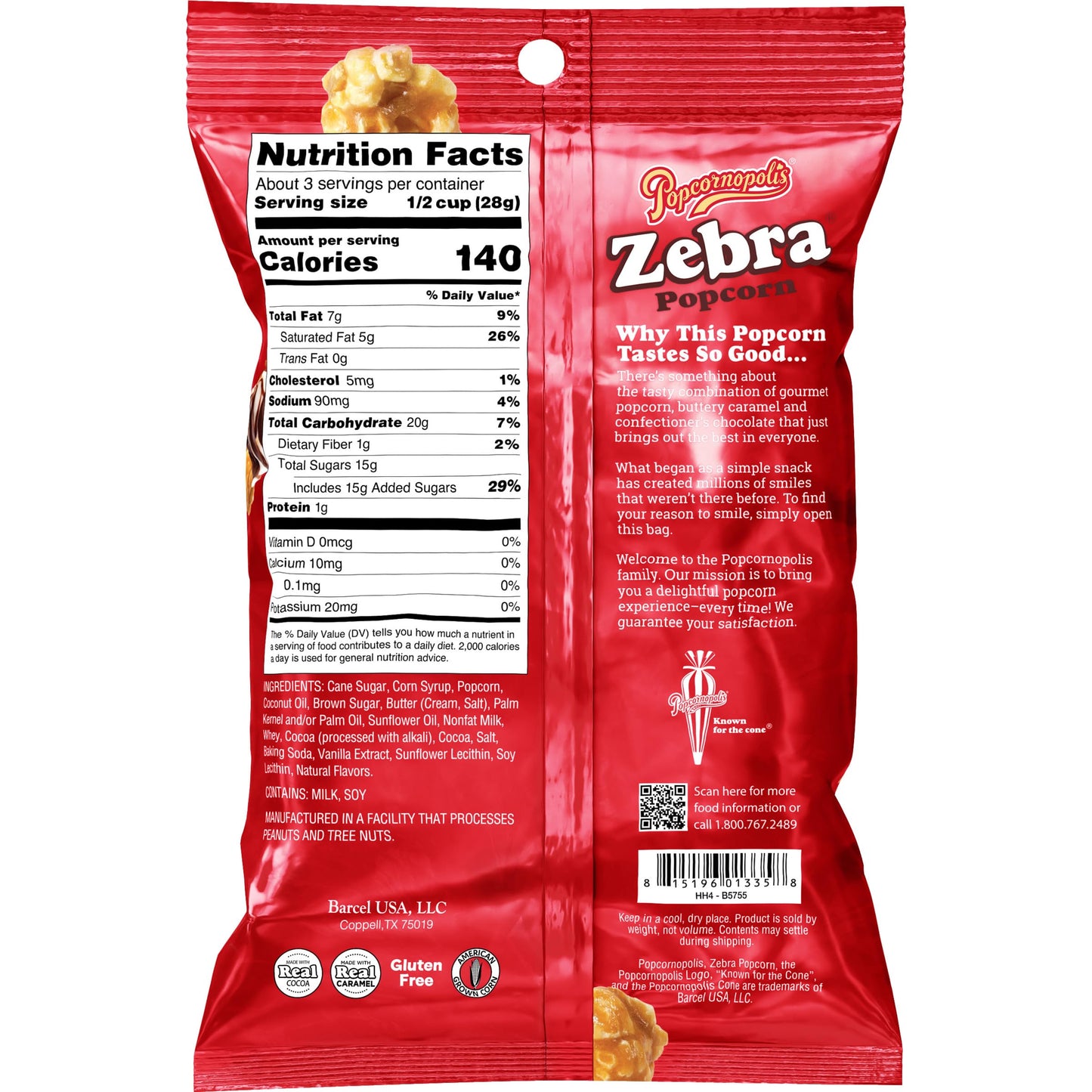 Popcornopolis Zebra 12 Ct, 3 Oz
