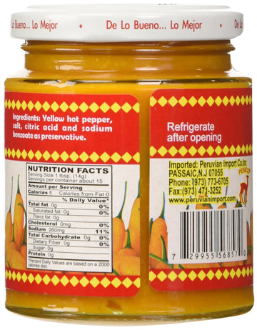 Inca s Food Aji Amarillo Paste - Hot Yellow Pepper Paste, 7.5 Oz Jar - Product of Peru