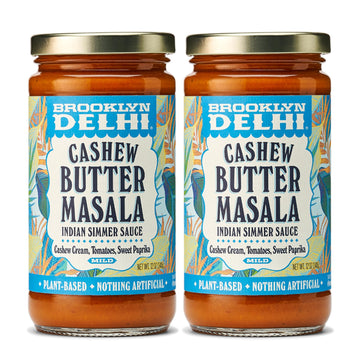 Brooklyn Delhi - Vegan Butter Chicken - Indian Simmer Sauce With Cashew Cream Tomatoes  Sweet Paprika - Mild Enough For A Kid  Flavorful For A Foodie - Vegan  Nothing Artificial - 12Oz
