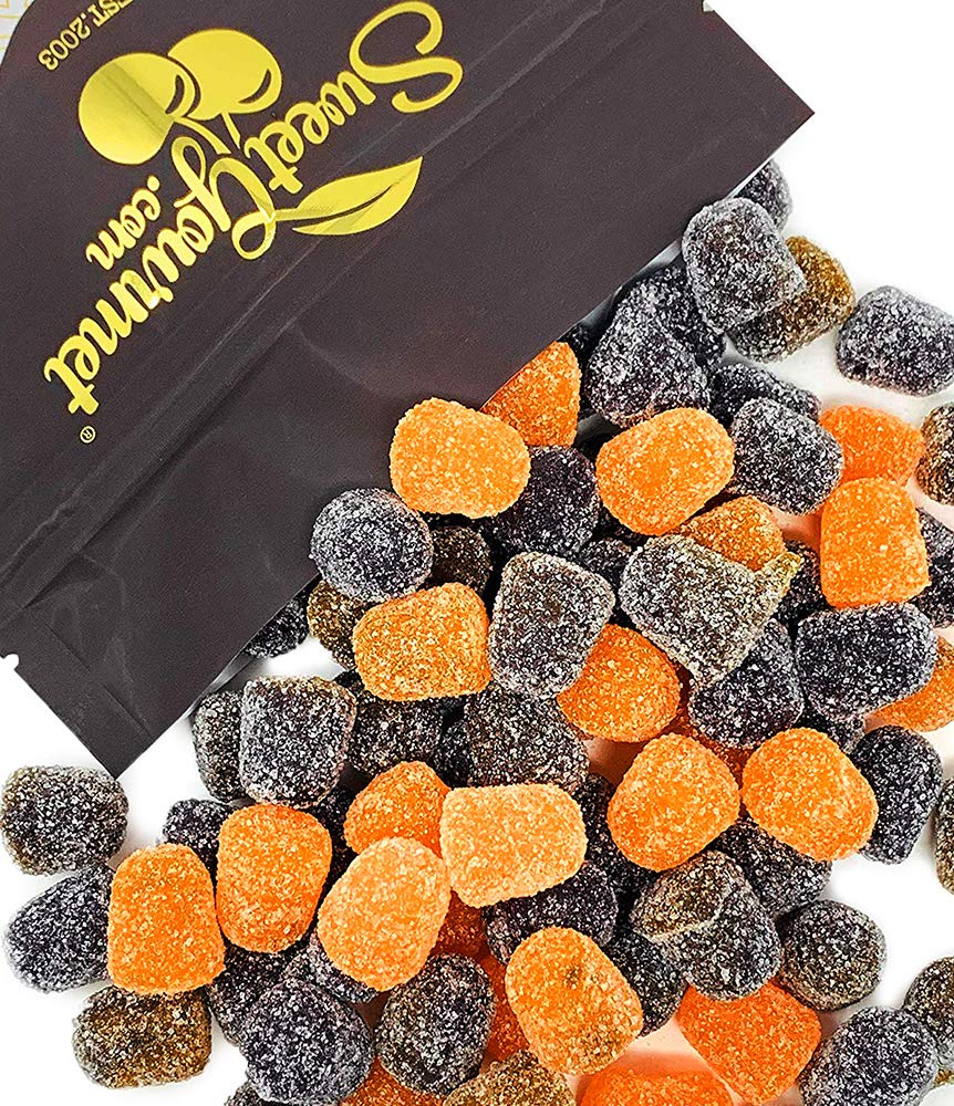 SweetGourmet Fall Flavors Spice Drops, Black and Orange Sugared Jelly Gumdrops Candy, 2-Pound Bag